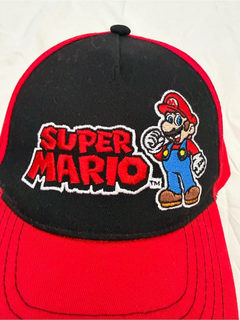 Nintendo Super Mario Red and Black Kids Baseball Hat